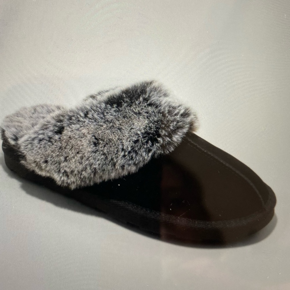 Womens Black Chandra Slide Slippers Target Stars Above Size 8 Faux Fur Lining